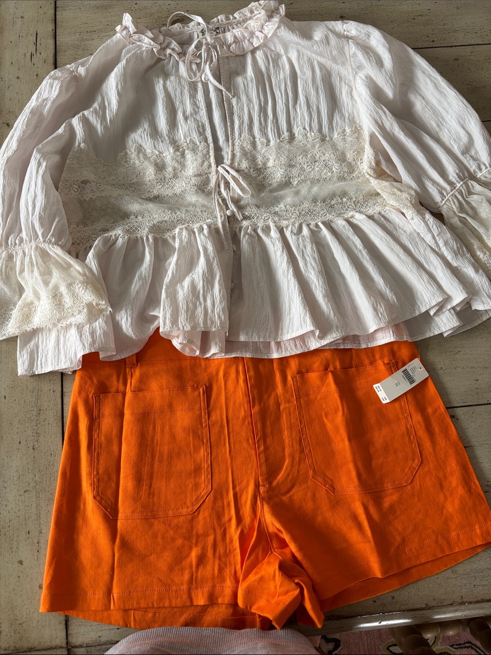 Maeve Bright Orange Front-Pocket Bermuda Shorts